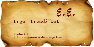 Erger Erzsébet névjegykártya